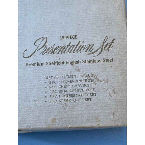 VTG Sheffield English Cutlery Presentation Set 14 of 19 Pcs one knife w no leafs - Picture 2 of 16